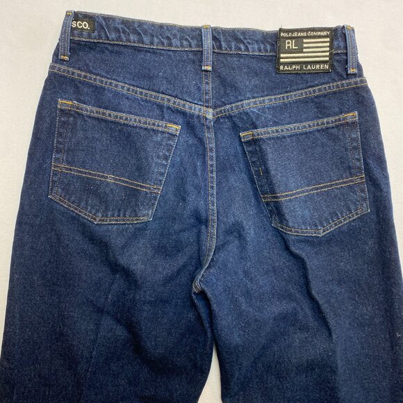 Vintage Polo Jeans Co Men's 30 Blue Denim Pants Loose Fit 90s Y2K - Picture 8 of 10